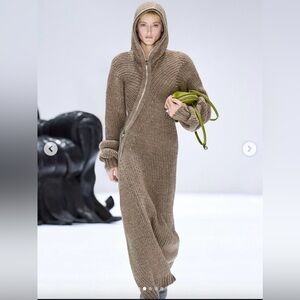 Acne Studios AW 24 Hooded Knit Chunky Dress